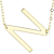 Sideways Initial N Necklace In Solid 14K Yellow Gold 18 Inch