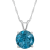 8mm Round London Blue Topaz Rhodium Over Sterling Silver Pendant With Chain