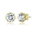 CZ Stud Earrings In 14K Gold Over Sterling Silver 3.8ctw