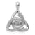 Rhodium Over 14K White Gold Vibrant Diamond Celtic Pendant