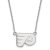 Rhodium Over Sterling Silver NHL LogoArt Philadelphia Flyers Small Necklace