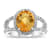Citrine and Diamond 14k White Gold Halo Split Shank Ring 3.60ctw