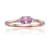 Pink and White Sapphire 14K Rose Gold Over Sterling Silver Dainty Ring, 0.53ctw