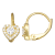 White Cubic Zirconia 14k Yellow Gold Over Sterling Silver Children's
Heart Earrings 0.63ctw