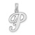 Rhodium Over 14k White Gold Polished Script Letter P Initial Pendant