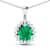 Green Zambian Emerald andWhite Diamond 14K White Gold Pendant with 18
inch Cable Chain 2.85ctw