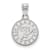 Rhodium Over Sterling Silver MLB Texas Rangers LogoArt Circle Pendant