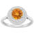 7mm Round Citrine And White Topaz Accents Rhodium Over Sterling Silver
Double Halo Ring