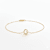 10K Yellow Gold White Diamond G Initial Bracelet for Women with
Adjustable Chain, 0.06ctw