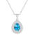 8x5mm Pear Shape Swiss Blue Topaz And White Topaz Rhodium Over Sterling
Double Halo Pendant w/Chain