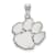 Rhodium Over Sterling Silver LogoArt Clemson University Large Pendant