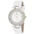 Christian Van Sant Women's Dazzle White Dial, White Leather Strap Watch