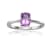 Rectangular Cushion Amethyst Sterling Silver Solitaire Ring, 0.85ct