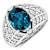 3.12ctw London Blue Topaz and Diamond 14K White Gold Halo Ring