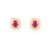 Red Ruby with Moissanite in 14K Yellow Gold Over Sterling Silver Halo
Stud Earrings