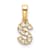 10k Yellow Gold Diamond Letter S Initial Pendant