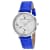 Christian Van Sant Women's Lotus White Dial, Blue Leather Strap Watch