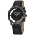 Stuhrling Men's Symphony Black Dial and Bezel, Black Leather Strap Watch
