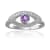 Amethyst with Moissanite Accents Rhodium Over Sterling Silver Evil Eye
Halo Ring