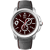 Jivago Men's Gliese Maroon Dial, Gray Leather Strap Watch