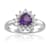 Heart Shape Amethyst with White Topaz Accents Sterling Silver Ring, 1.01ctw