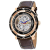 Christian Van Sant Men's Dome White Skeleton Dial, Brown Leather Strap Watch