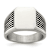 Stainless Steel Polished with Black Enamel Signet Ring