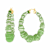 14K Yellow Gold Over Sterling Silver Bamboo Acrylic Hoops in Fall Green