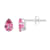 6x4mm Pear Shape Pink Topaz Rhodium Over 10k White Gold Stud Earrings