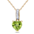 Peridot & Diamond 10K Yellow Gold Pendant With Chain 0.86ctw