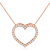 White Cubic Zirconia 14k Rose Gold Heart Pendant With Chain 0.35ctw