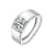 Sleek CZ Band Ring In White Rhodium Over Brass