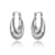 Seashell Saddleback Hoop Earrings In Rhodium Over Brass
