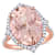 Morganite, White Sapphire and Diamond 14K Rose Gold Ring 10.33ctw