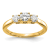 14K Yellow Gold Lab Grown Diamond SI1/SI2, G H I, 3-Stone Engagement Ring