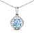 1.48ctw 14K White Gold Aquamarine and White Diamond Pendant with 18 inch
Cable Chain
