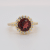 Round Garnet and Cubic Zirconia 14K Yellow Gold Over Sterling Silver Ring