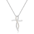 Round Yellow Sapphire and White Sapphire Sterling Silver Cross Pendant
With Chain