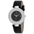 Christian Van Sant Women's Dazzle Black Dial, Black Leather Strap Watch