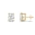 White Cubic Zirconia 14k Yellow Gold Studs With Velvet Gift Box 2.00ctw
