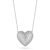 Sterling Statements Rhodium Over Sterling Silver Pave Puffed Heart Necklace