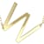 Sideways Initial W Necklace In Solid 14K Yellow Gold 18 Inch