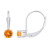 4mm Round Citrine Rhodium Over 14k White Gold Drop Earrings