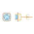 5mm Cushion Simulated Aquamarine And Created White Sapphire 10k Yellow
Gold Halo Stud Earrings