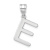Rhodium Over 14k White Gold Polished Bubble Letter E Initial Pendant