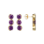 Purple Cubic Zirconia 18k Yellow Gold Over Silver February Birthstone
Earrings 7.98ctw