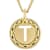 Cardano Initial T Pendant Necklace In 18K Gold Over Bronze