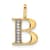 14K Yellow Gold Diamond Letter B Initial Pendant