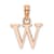 14k Rose Gold Polished Block Letter W Initial Pendant
