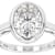 Bezel Set Oval Moissanite Solitaire Ring In Platinum-Enhanced Sterling Silver